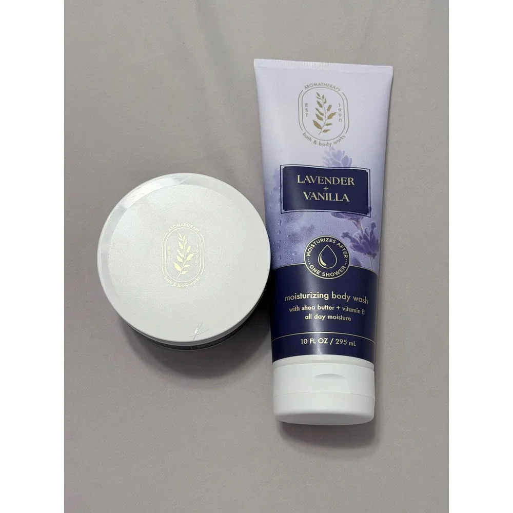 Bath & Body Works Aromatherapy Lavender Vanilla Body Wash and Body Butter Set